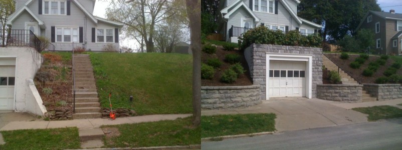 Before and after Landscaping